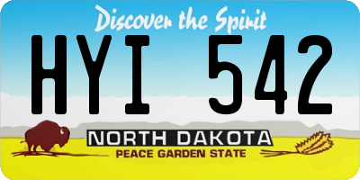 ND license plate HYI542