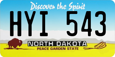 ND license plate HYI543