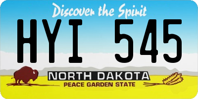 ND license plate HYI545