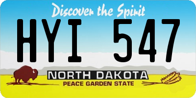 ND license plate HYI547