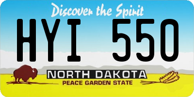 ND license plate HYI550