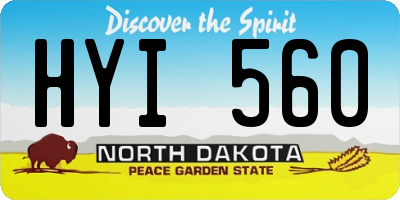 ND license plate HYI560
