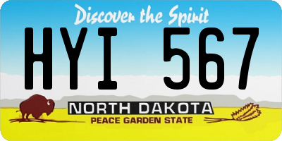 ND license plate HYI567