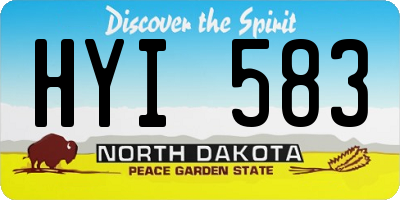 ND license plate HYI583