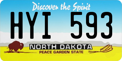 ND license plate HYI593