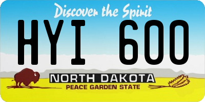 ND license plate HYI600