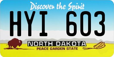 ND license plate HYI603