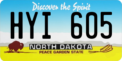 ND license plate HYI605