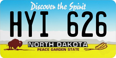 ND license plate HYI626