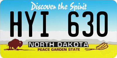 ND license plate HYI630