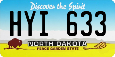 ND license plate HYI633