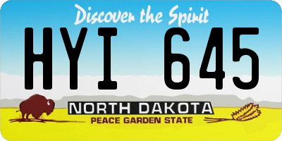ND license plate HYI645