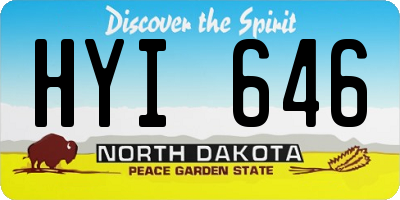 ND license plate HYI646