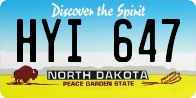ND license plate HYI647