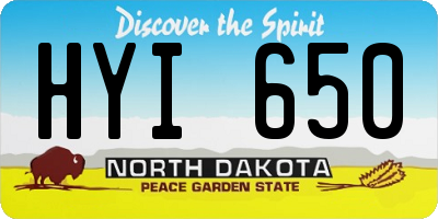 ND license plate HYI650