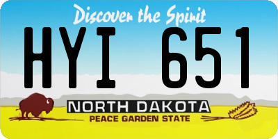 ND license plate HYI651