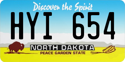 ND license plate HYI654
