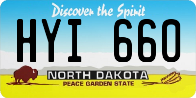 ND license plate HYI660