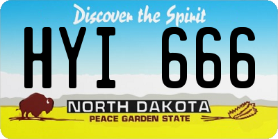 ND license plate HYI666