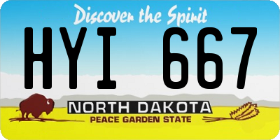 ND license plate HYI667
