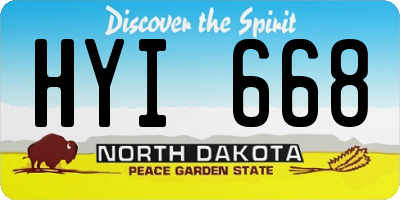 ND license plate HYI668