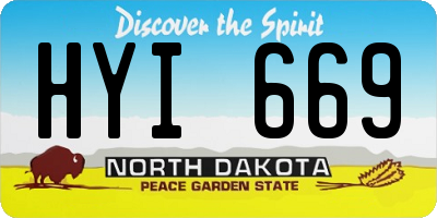 ND license plate HYI669
