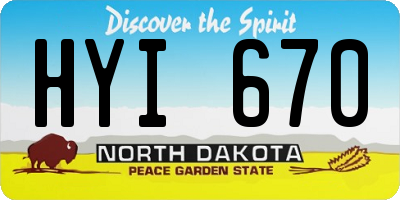 ND license plate HYI670