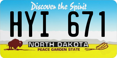 ND license plate HYI671