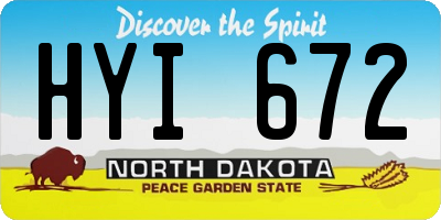 ND license plate HYI672
