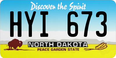 ND license plate HYI673