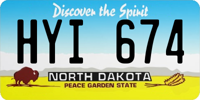 ND license plate HYI674