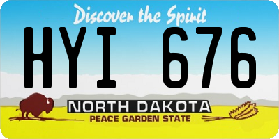 ND license plate HYI676