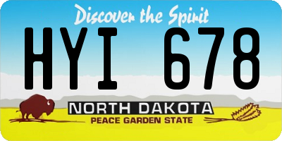 ND license plate HYI678