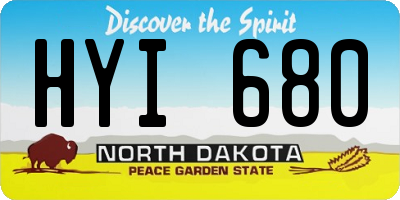 ND license plate HYI680