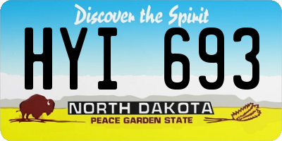 ND license plate HYI693