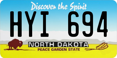 ND license plate HYI694