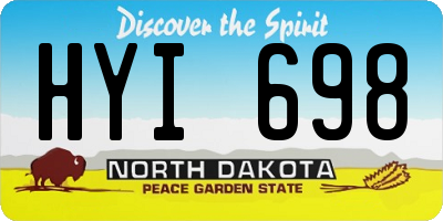 ND license plate HYI698