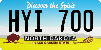 ND license plate HYI700