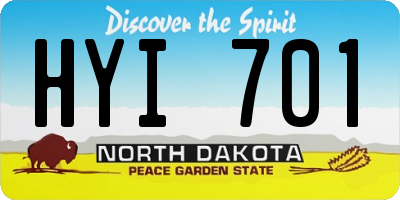ND license plate HYI701