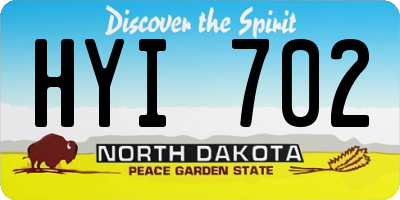 ND license plate HYI702