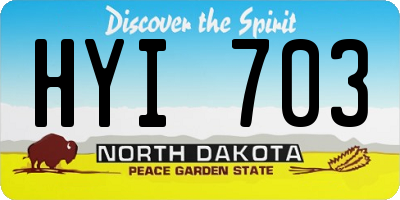 ND license plate HYI703