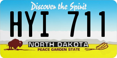 ND license plate HYI711