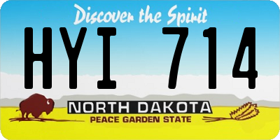 ND license plate HYI714