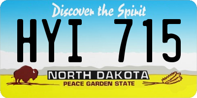 ND license plate HYI715