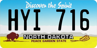 ND license plate HYI716