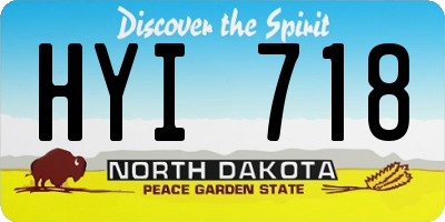 ND license plate HYI718