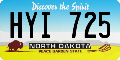 ND license plate HYI725