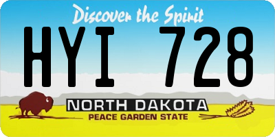 ND license plate HYI728