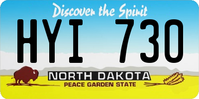 ND license plate HYI730