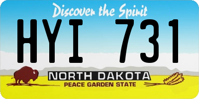 ND license plate HYI731